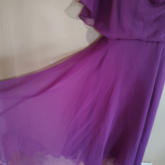 Vntg 80's Purple Chiffon Layered Polyester Prom Dress JCPENNEY Fashions Medium - Picture 7 of 13